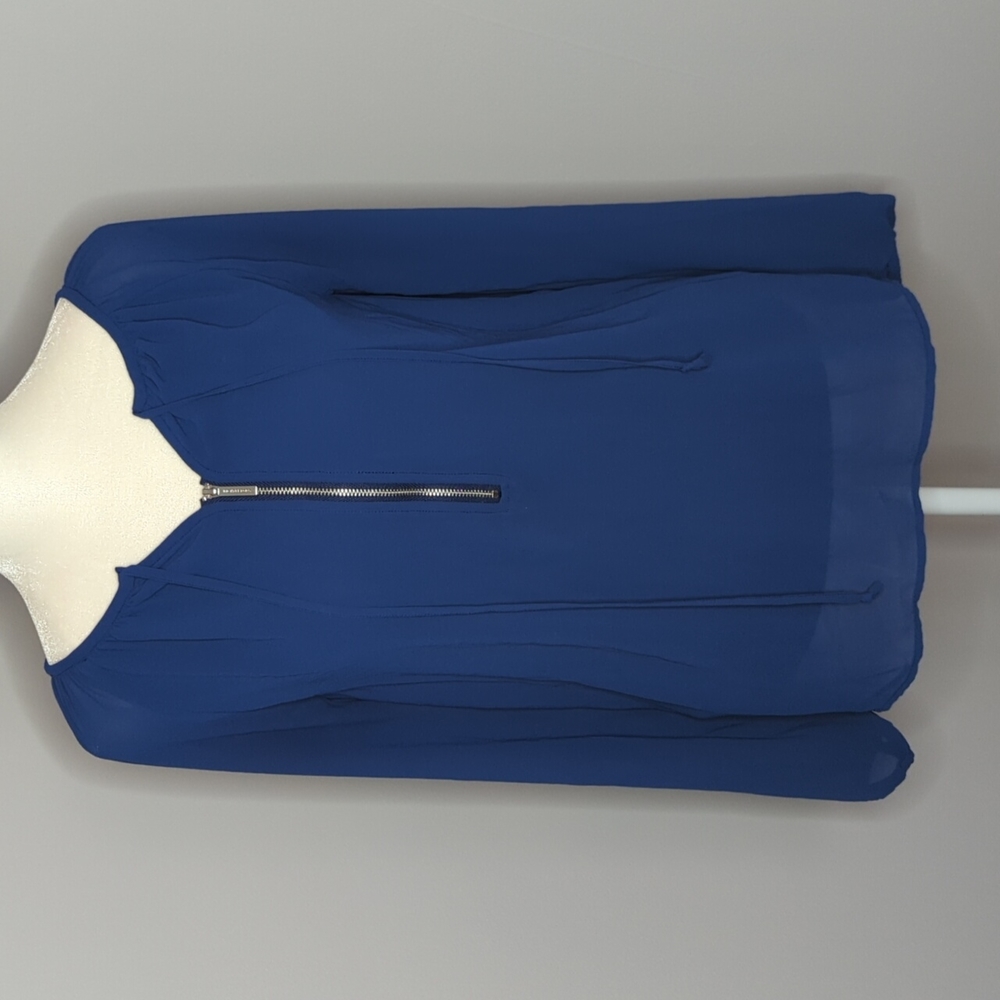 MICHAEL Michael Kors blue shirt with zipper long sleeve